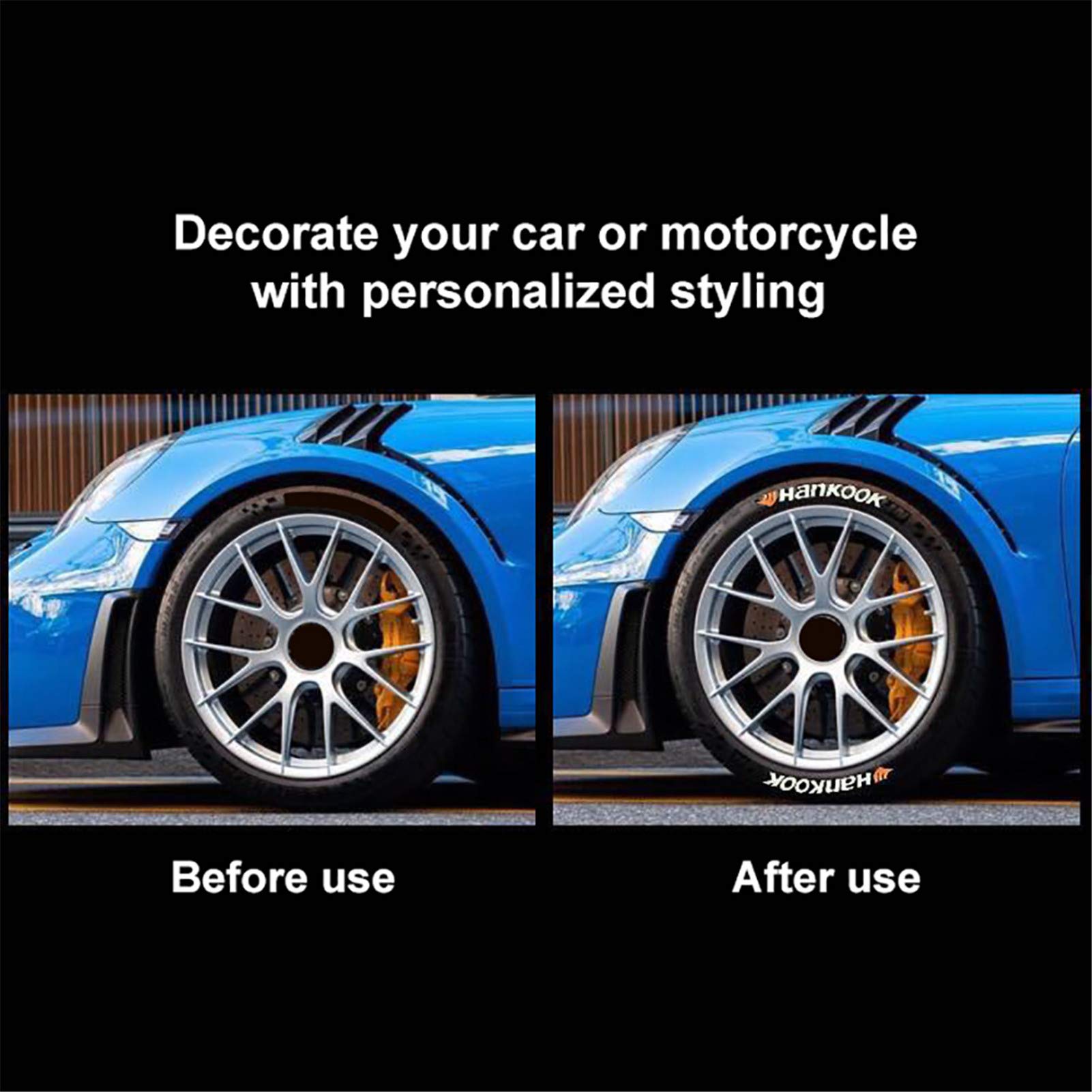 Adesivi 3D per Pneumatici Auto, Kit Universale per Stile Personalizzato (Misura A: TOYOTIRES PROXES)