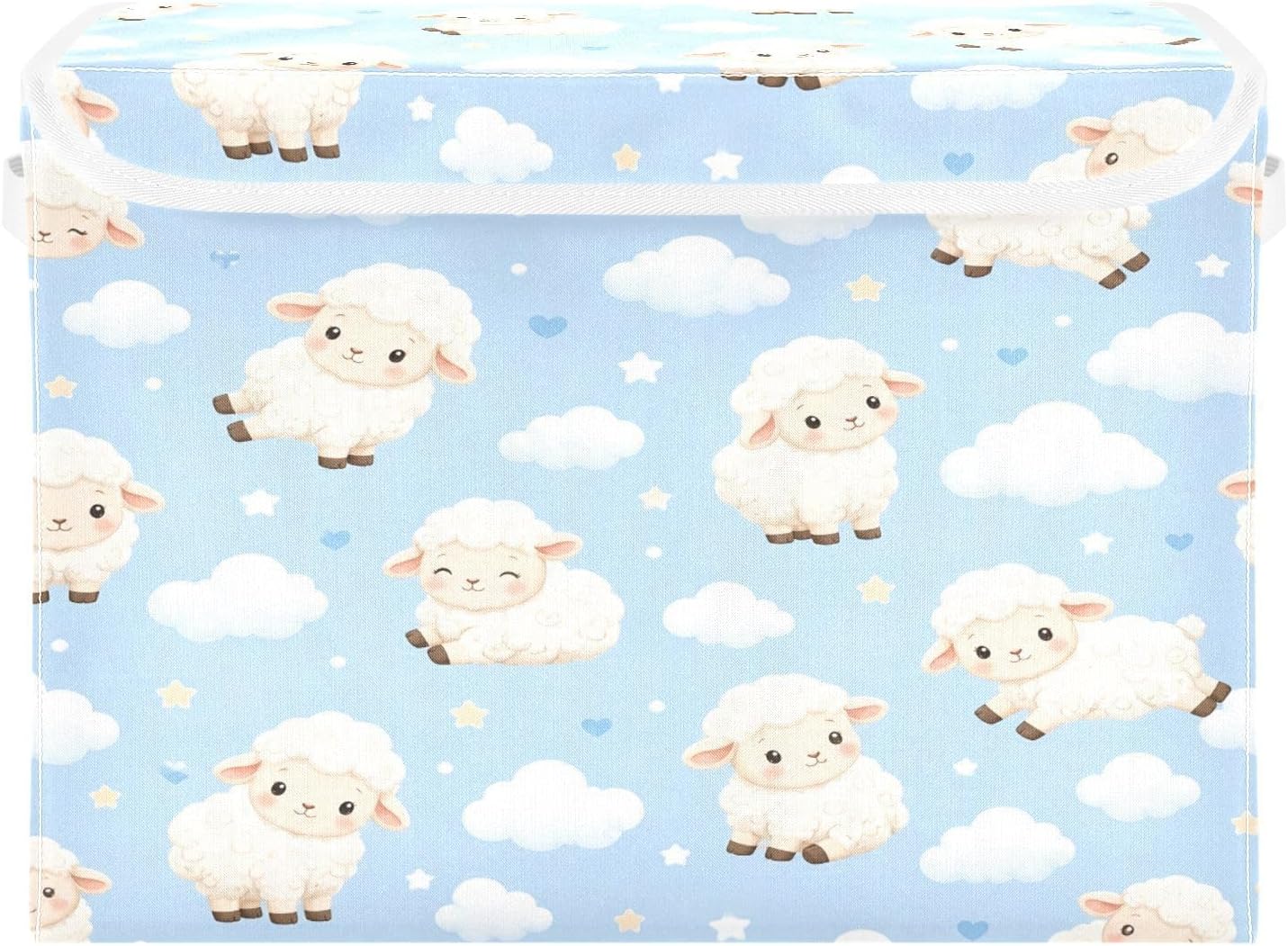 Sheep Cloud Storage Bins with Lids Foldable Fabric Organizer