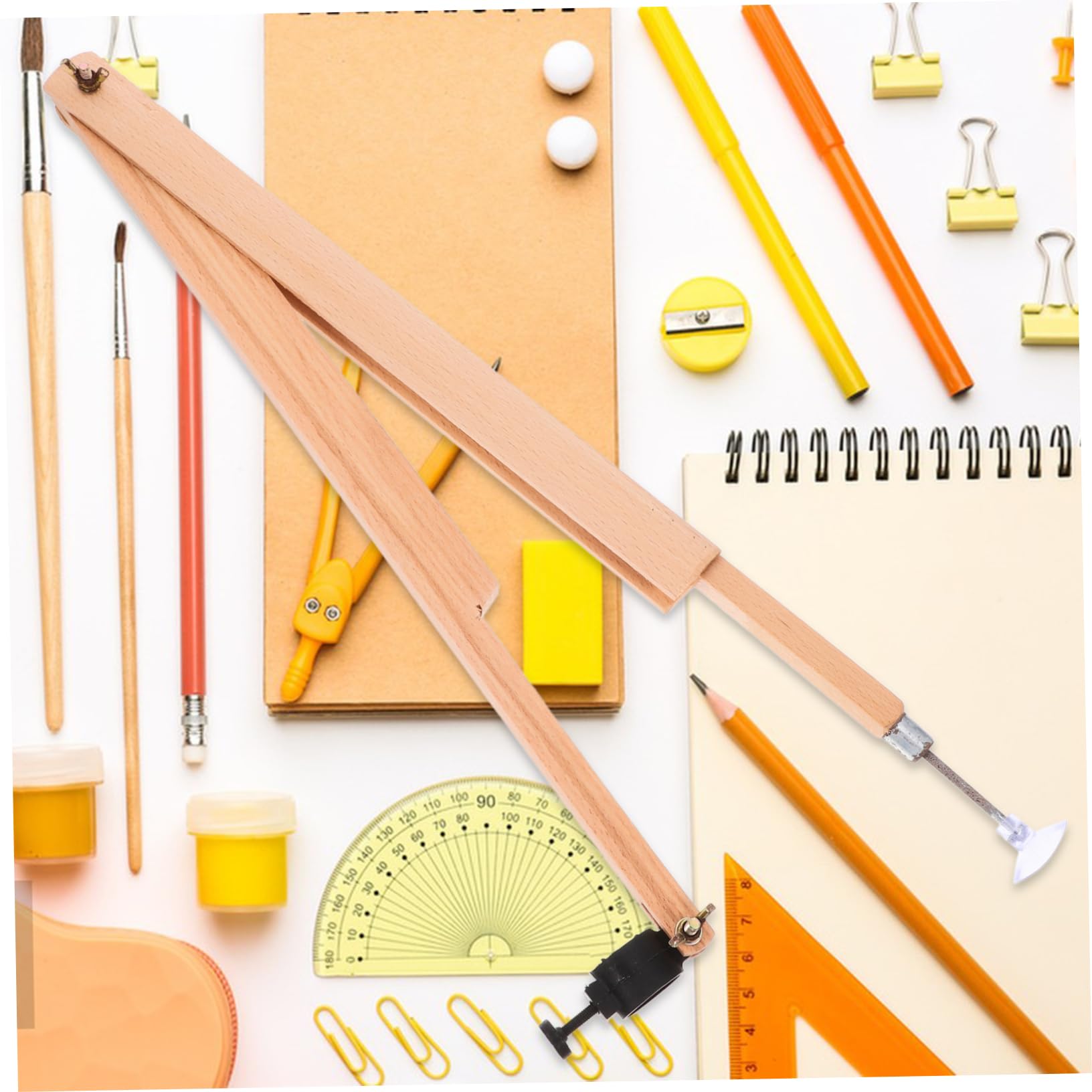 OSALADI 4 Pièces outils de dessin outil de dessin au compas dessiner compas de géométrie compas professionnel outil à main boussole jauge de marquage des roues Bois Beige
