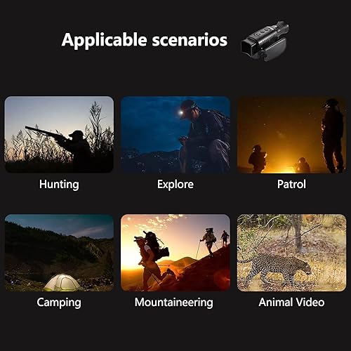 Miniatura 4 de SKYXIU Gafas de visión nocturna monocular de visión nocturna digital recargable de 1080p para oscuridad monoculares infrarrojos de viaje guardar