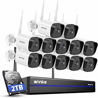 ANNKE 16CH 4K Wireless WiFi NVR Security System: 12x 3MP Outdoor Cameras, 2TB HDD, 2-Way Audio, Night Vision, IP66, AI Detection