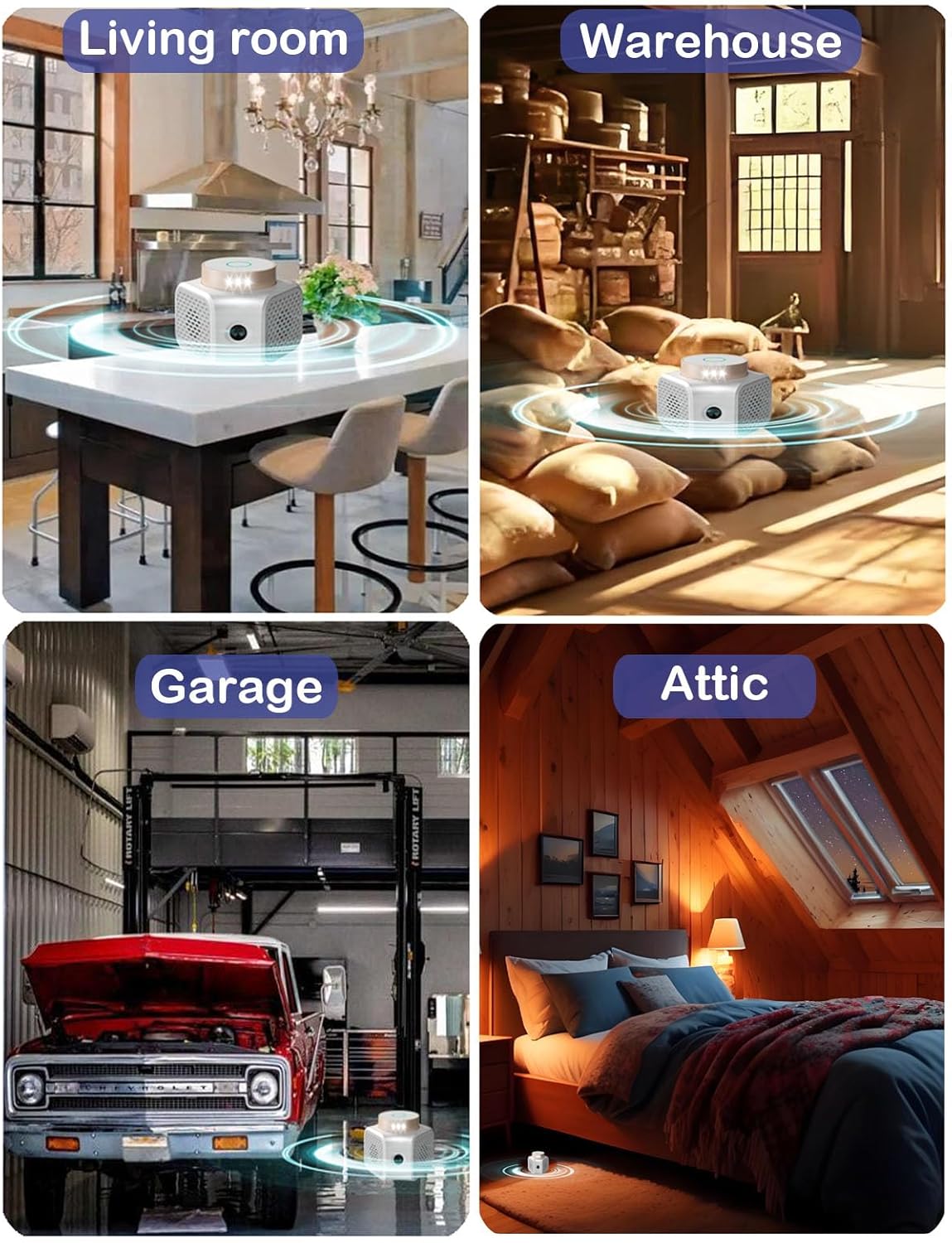 Pest Repellent Ultrasonic Plug in,Mice Repellent Indoor Rodent Squirrel Mouse Rat Bat Ultrasonic Repellers Pest Control, Electronic Plug in for House Kitchen Garage Basement Attics - Image 6