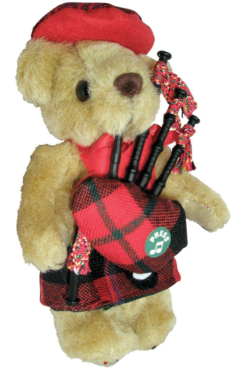 I Luv Ltd Brown Musical Teddy Bear Clan Tartan Scottish Gift, Made In Scotland