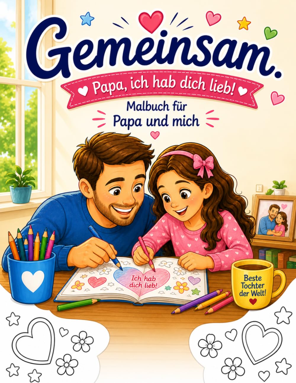 Gemeinsam. Papa & Tochter - ich hab dich lieb!: Malbuch für Papa und Tochter – Liebevolle Motive zum Ausmalen | Gemeinsame Zeit, Kreativität & starke Bindung (Gemeinsam. Zeit, die bleibt.)