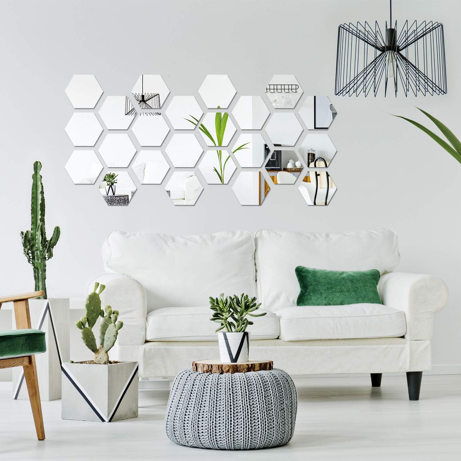 32 Pieces Removable Acrylic Mirror Setting Wall Sticker Decal For Home Living Room Bedroom Decor 184 X 16 X 92 Cm Amazoncom