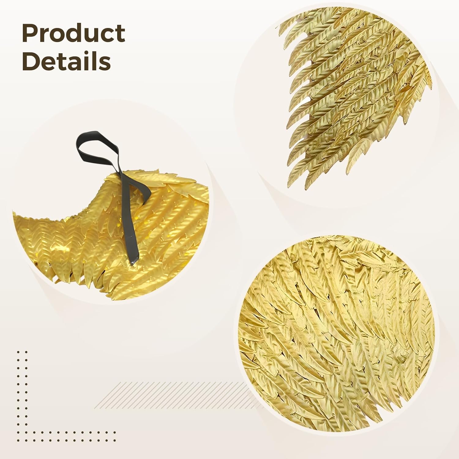 Straps With Golden Angel Wings Costume, Lightweight Gold Foil Wings, Cosplay Party Accessories, Halloween Costumes