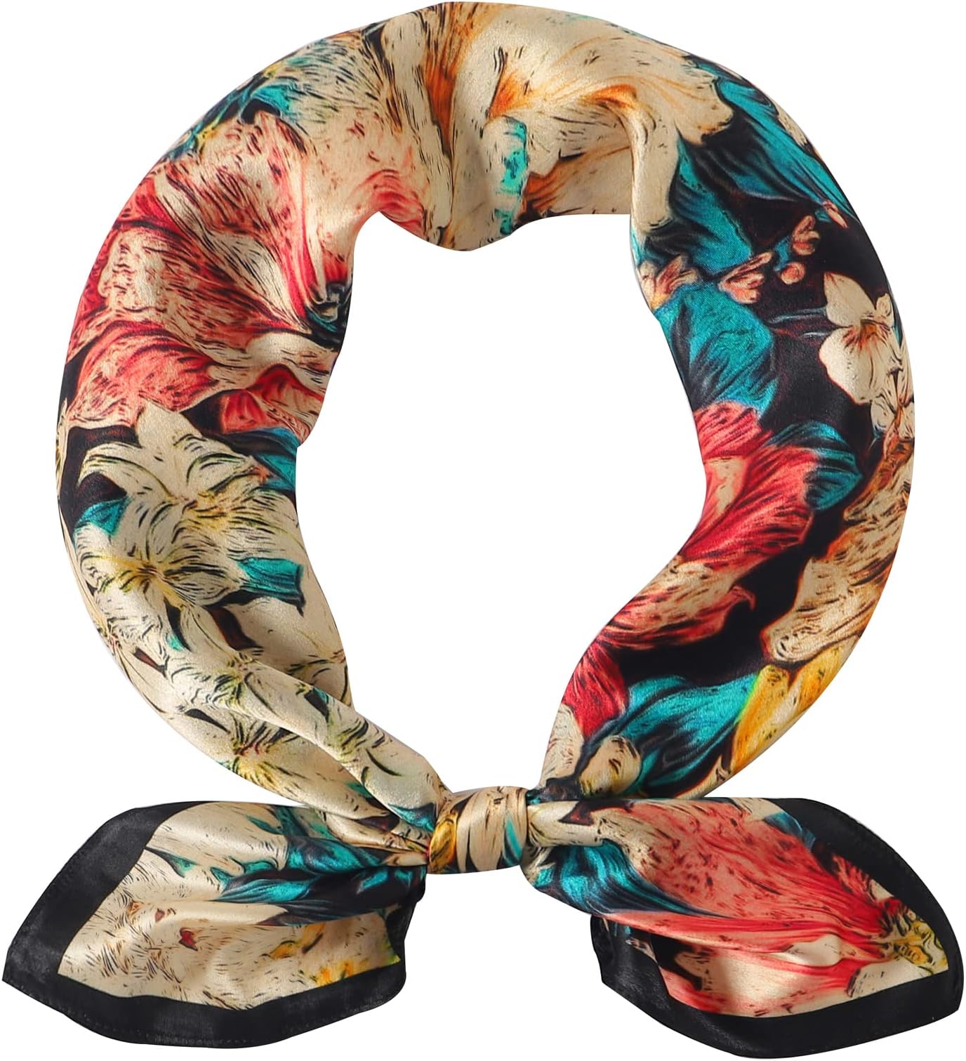 100% Pure Mulberry Silk Square Scarf-27''x27"Lightweight Hair Scarves Headscarf Night Sleeping with Gift Packed