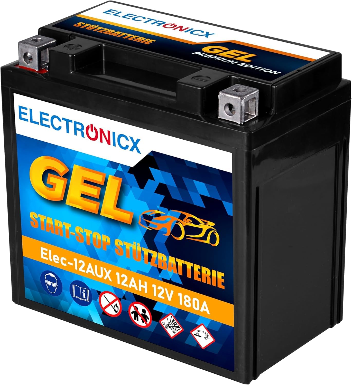 Electronicx batterie de soutien GEL 12V 12Ah Premium – 12 Ah Backup A211541000 61217586977 Remplacement pour A000982700 A2115410001 61219394648 auxiliaire automobile Longlife pour Mercedes-Benz, BMW