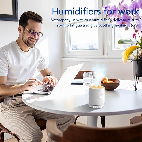 Miniatura 5 de HOTLIFE Mini humidificador portátil, pequeño humidificador de plantas de niebla fría, humidificador personal recargable de escritorio para