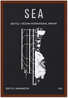 Custom Airport Map Wall Art with Runway Details - Personalized Aviation Gift for Pilots, Travellers, and Aviation Enthiusiasts - Custom-Framed Print Room Decor for Men - USA-Made for Home & Office