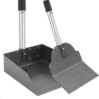 LUFFWELL Pooper Scooper Set: Adjustable 38" Stainless Steel Handle, Rustproof Aluminum Tray & Spade for Small/Medium Dogs - Heavy Duty Yard Cleanup