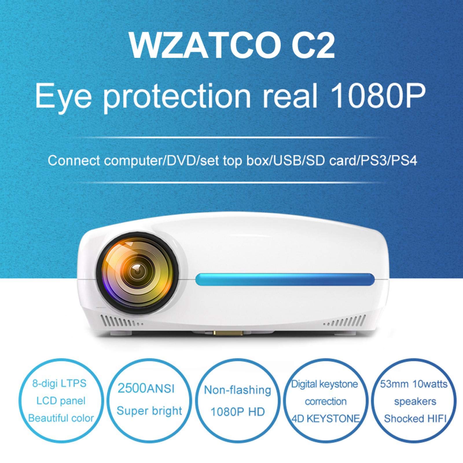 4K Full HD LED Proiettore Android Wifi Smart Home Theater Video Proiettore
