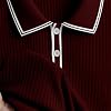 Suéter Polo de Punto para Hombre, Manga Larga, Texturizado, Ligero, con Botones y Rayas, Suéter de Golf 3