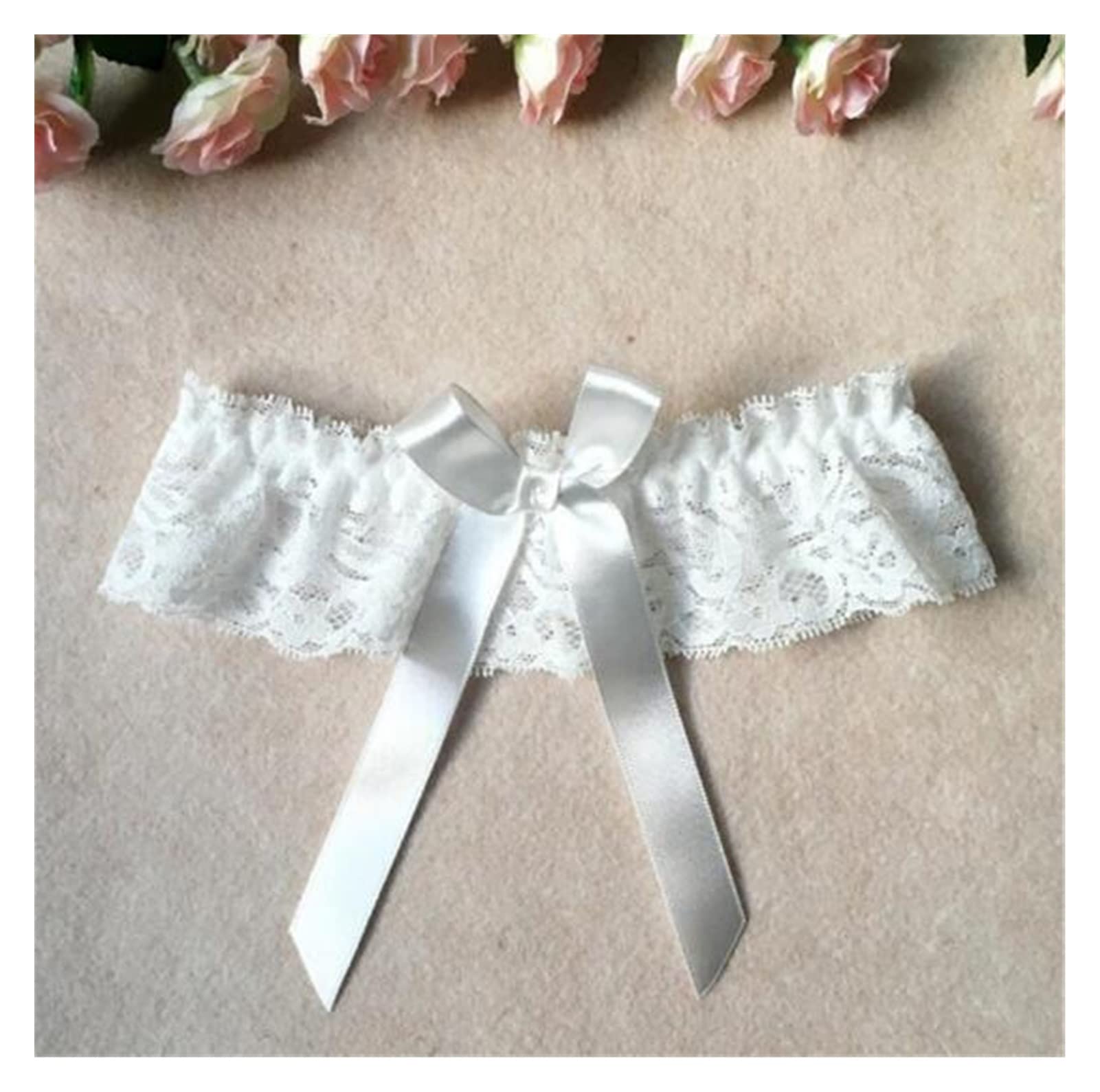 Ladies Bow Leg lock up Seksowna bielizna Koronkowa podwiązka Bow Leg lock up Podwiązka ślubna Bride Cosplay Pończochy Udo lock up (kolor: złoty, rozmiar: jeden rozmiar) (G jeden rozmiar)