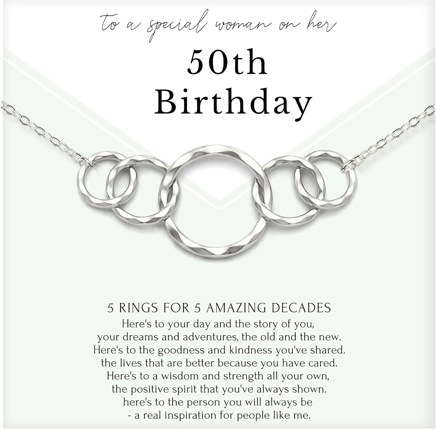 HOPE LOVE SHINE Birthday Necklace – Fashion Jewelry 16+2", 14K Gold Plated Sterling Silver with 3 Interlocking Rings, Hypoallergenic and Comfortable – A Thoughtful Choice for Birthday for Women