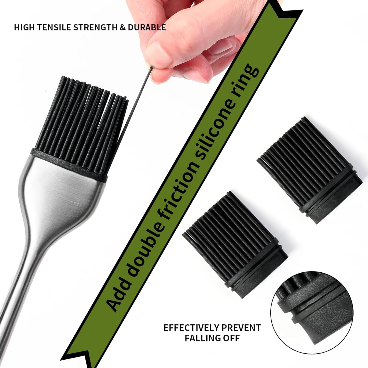 Baskety Basting Brush - Good Grips Flexible Heatproof Stainless Steel Pastry Brush with Back up Silicone Brush Head Resistant,Food Grade,Dishwasher Safe,BPA Free,Bristle Free (12 + 9 Inch (Pack 2)) 1