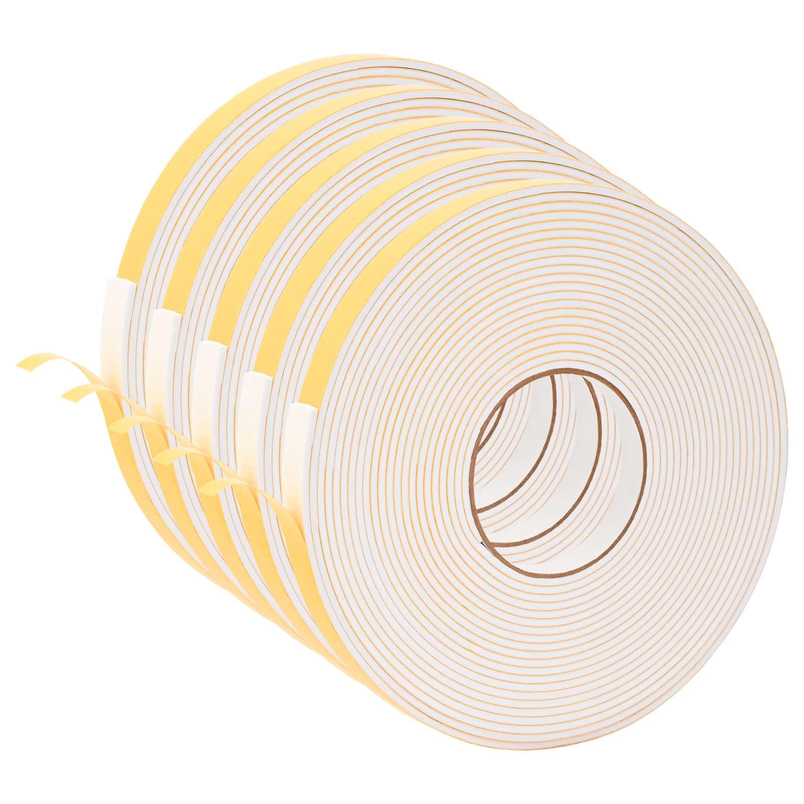 vidaXL 5 Pack White 15mm x 10m CR Foam Tape Round CR Foam Retains Moisture, Effective and Universal, Insulation