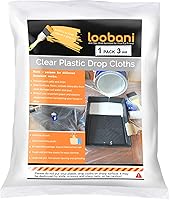 Vista 9 de 20 paños de plástico para pintor, cubierta impermeable antipolvo para muebles, lona desechable de 9 x 12 pies para pintura y funda de sofá