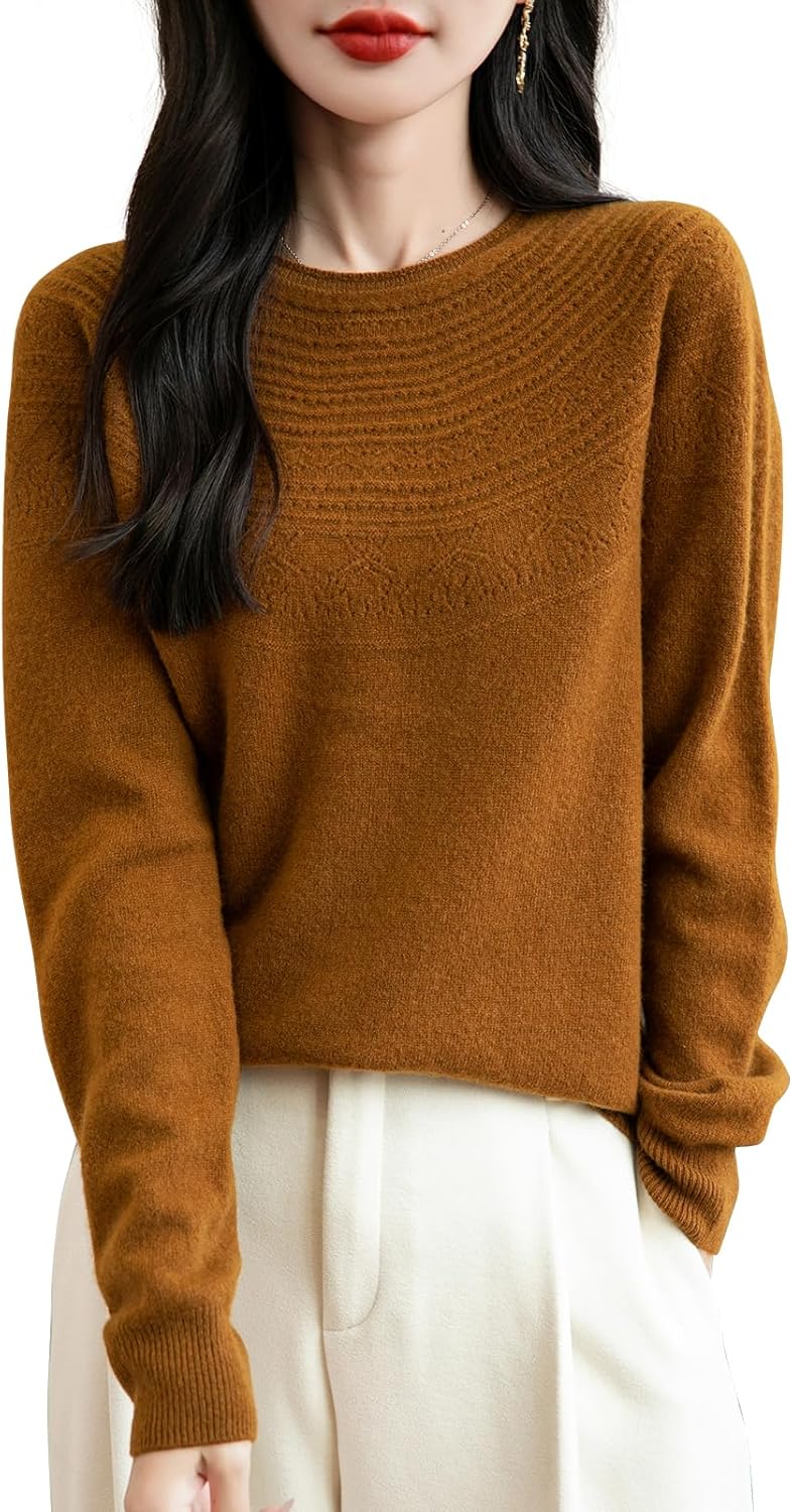 Chanyarn Women's 100% Merino Wool 2025 Fall Winter Crewneck First-Line Ready to Wear Long Sleeve Seamless Knit Sweater