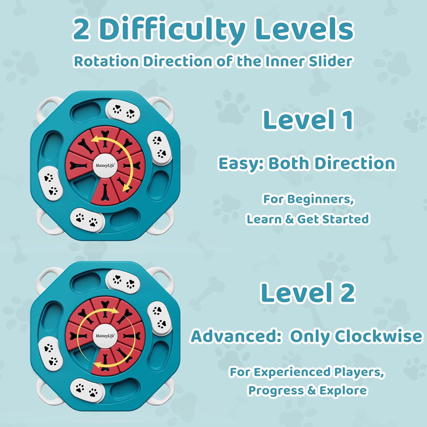 MateeyLife Dog Puzzle Toy for Smart Dogs, Puppy Enrichment Toys (L2, Blue) image 2