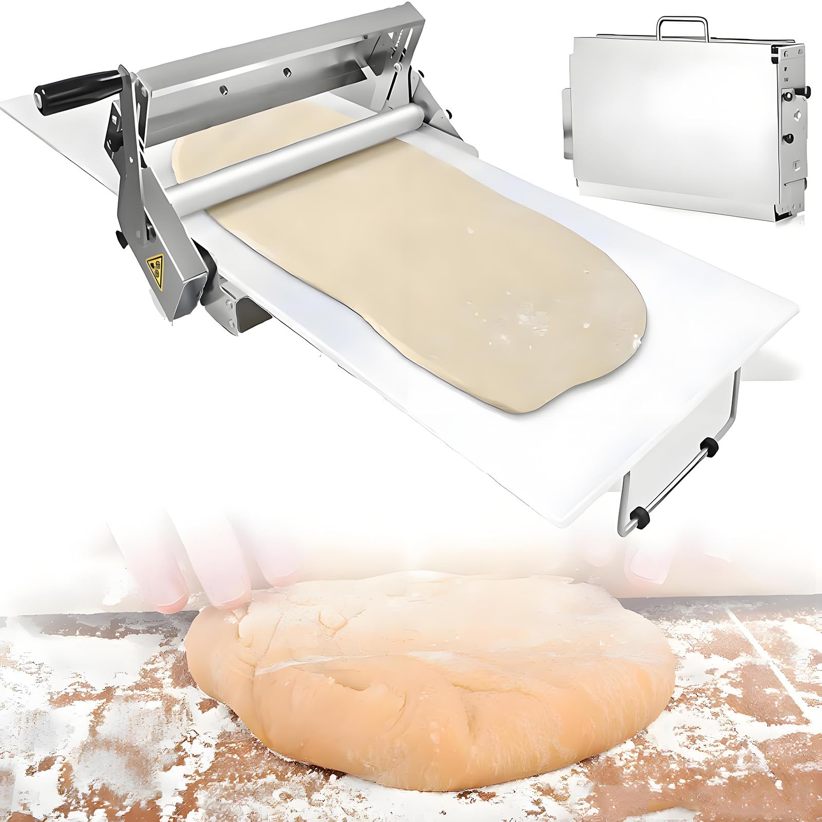 mattarello, Macchina for stendere la pasta pieghevole con tavola for sfoglia da 23,6'' X 11,8"/35,4'' X 15,7", sfogliatrice manuale in acciaio inossidabile(Home)