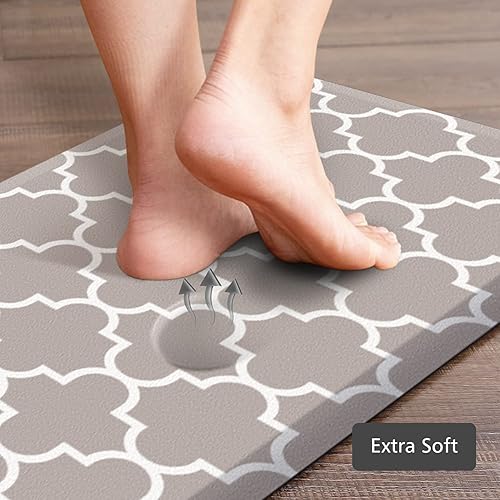 Vista 5 de KMAT - 2 tapetes acolchados de 0.47 pulgada, antifatiga, impermeables, antideslizantes, PVC resistente, cómodos y ergonómicos para estar de pie