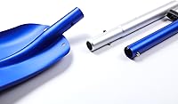 Vista 2 de Pala de nieve portátil telescópica de aluminio colorida para coche, ajustable, edición extendida (Azul + Plata)