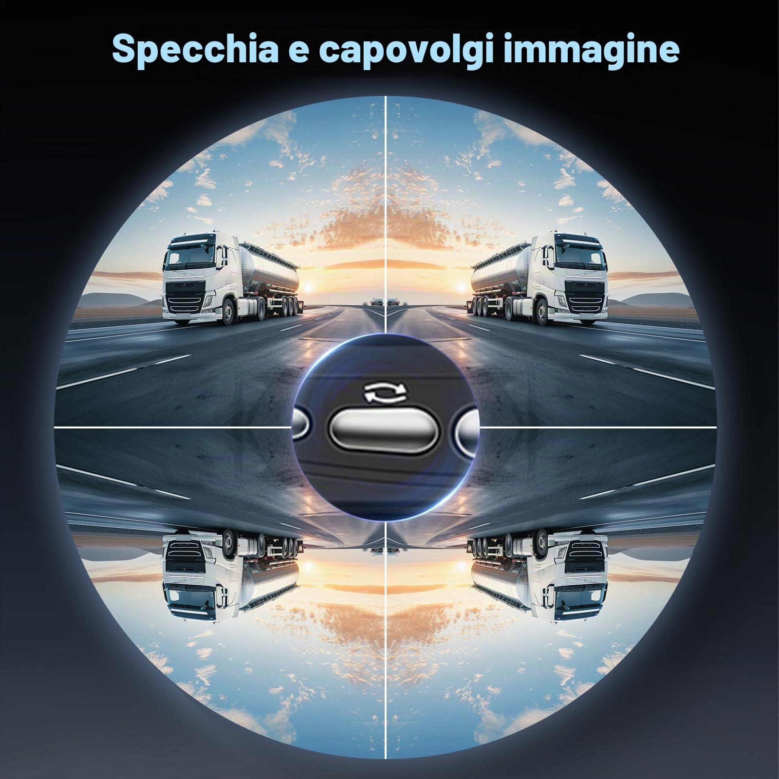 Telecamera posteriore da 7 pollici con 2 telecamere posteriori, kit telecamera posteriore Podofo 18 IR LED visione notturna IP68 telecamera di backup impermeabile per camion RV Bus 9V-35V