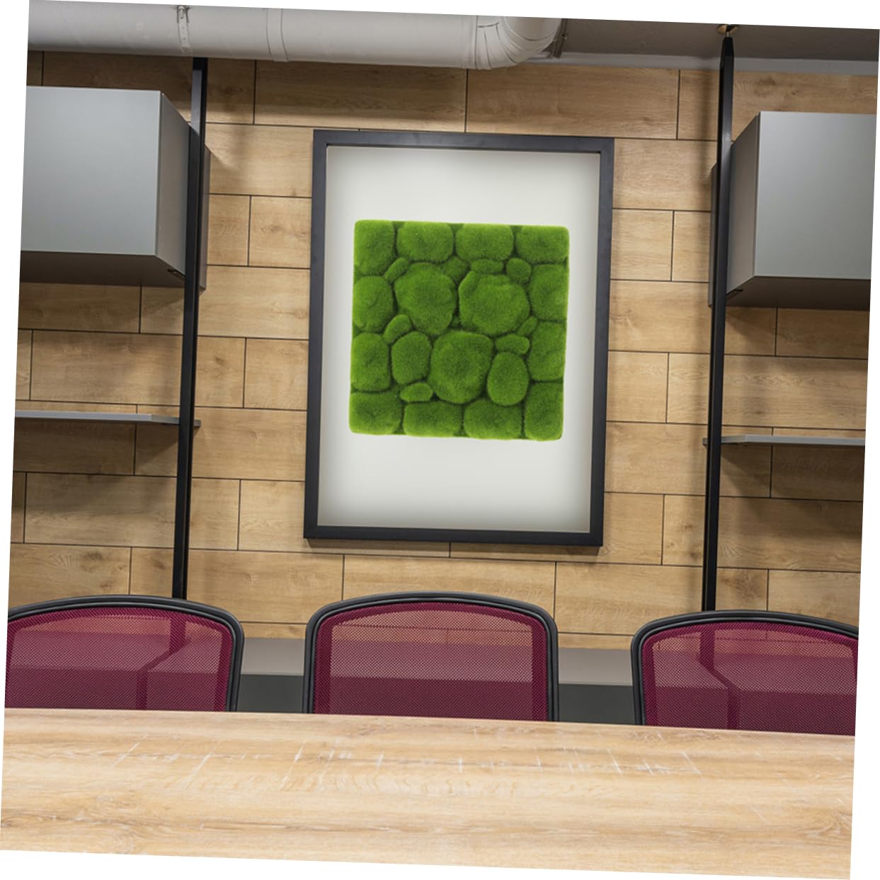 TOPBATHY Panel Decorativo de Musgo Artificial 3 Piezas Cuadradas de Espuma