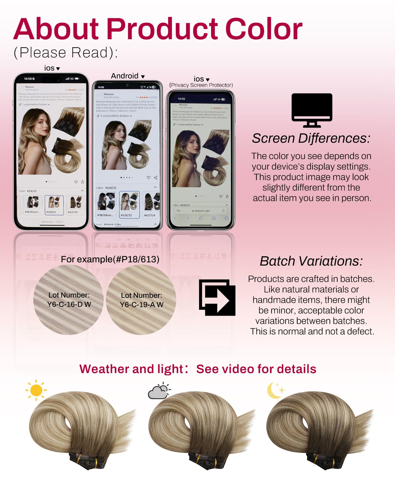 Moresoo Extensiones de Clip Pelo Natural Remy Brown Balayage 45 cm 120g | Brillo Natural, Mezcla Imperceptible, Estilo de Salón en Casa, Sin Daños para tu Cabello, Transpirable y Ligero