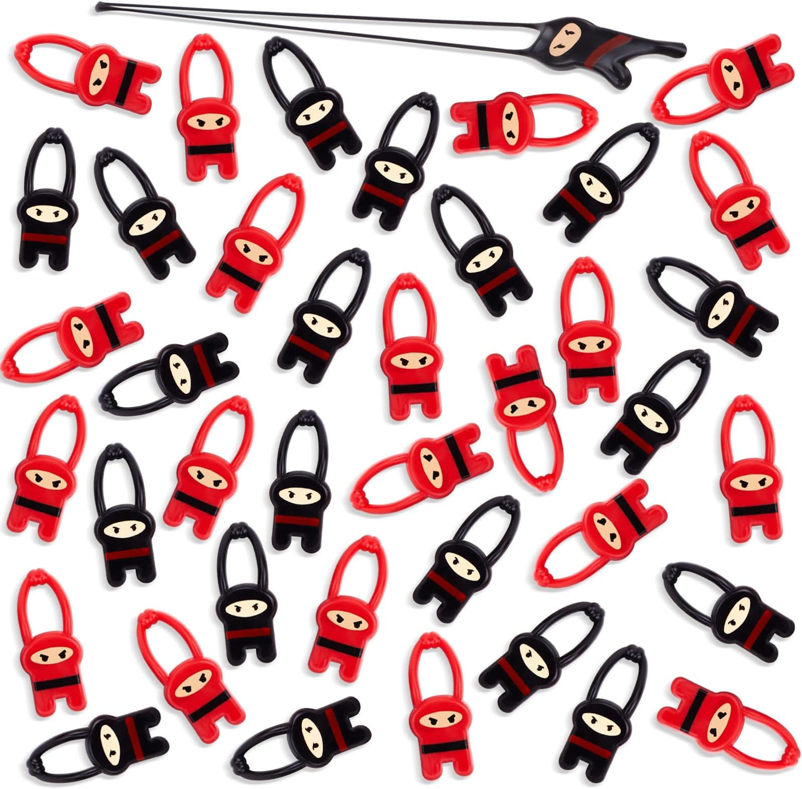 Shindel 40PCS Stretchy Flying Ninjas for Party Favors, Funny Elastic Slingshot Ninja Toys for Boys Girls, Party Favors Treasure Box Toys for Classroom Fun Goodie Bags Stuffers