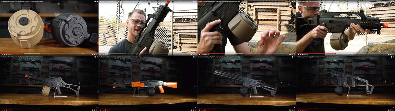 Evike Airsoft - Angel Custom 2000 Round Blok Firestorm AEG Airsoft Drum Flashmag (Color: Black/Body Only)