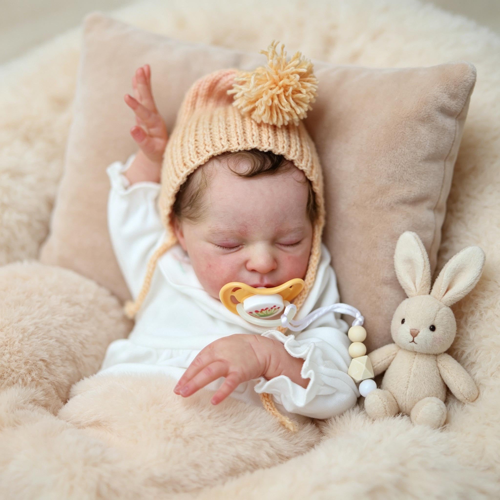RXDOLL Realistyczna lalka dla dziewczynki, 45 cm, miękki, winylowy, na całe ciało, silikon, lalki, które wyglądają na prawdziwe życie, anatomicznie poprawne, lalki niemowlęce, zmywalna, zabawka dla
