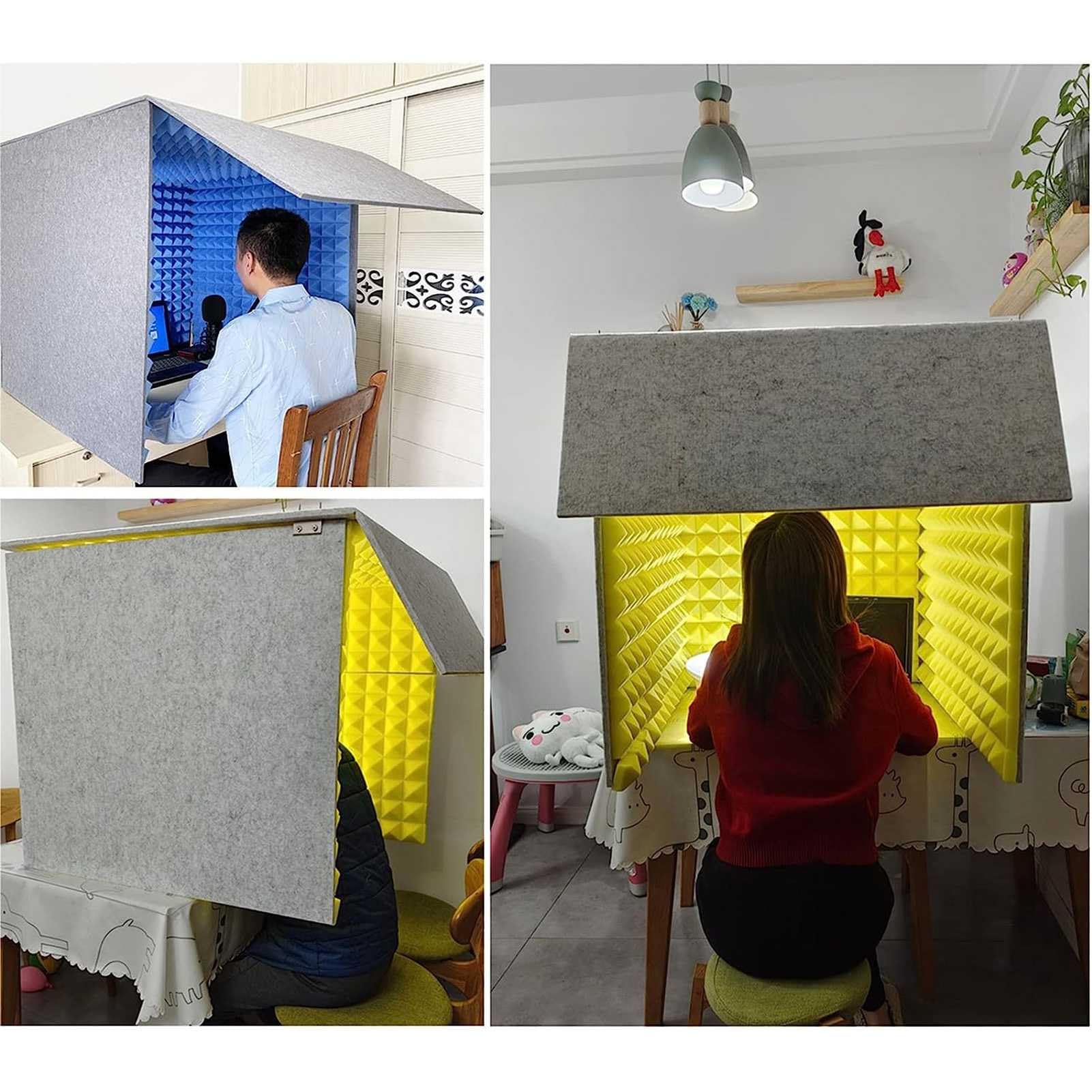 Cabina de grabación Vocal portátil,Cubierta insonorizada de Escritorio,Cubo de Cabina de Aislamiento de micrófono,Reducción de Ruido para grabación de podcasts de Estudio, Canto, r