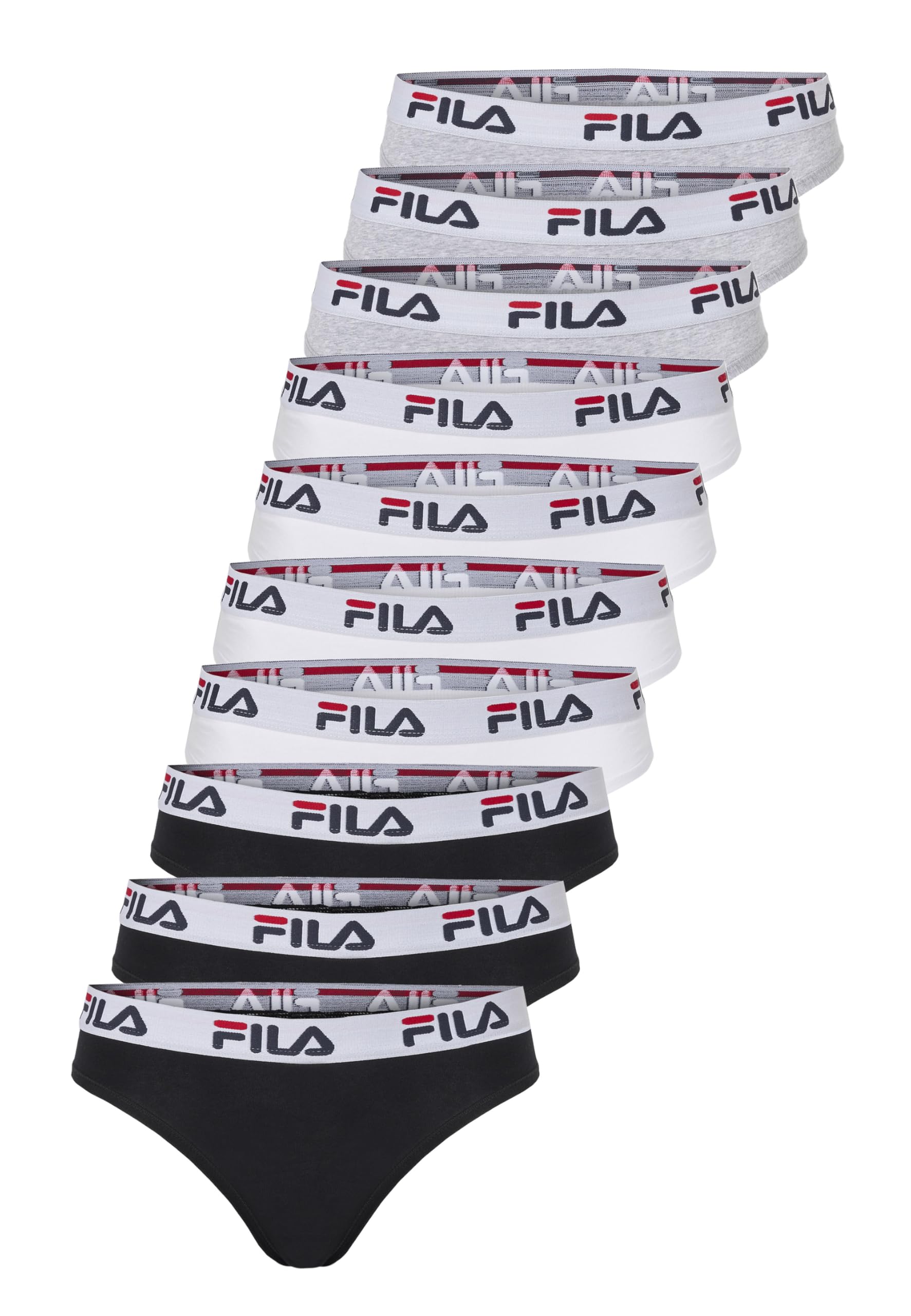 FILA Damen Brazilian Slip - 10er-Pack - bequem - Cotton Touch - Basic