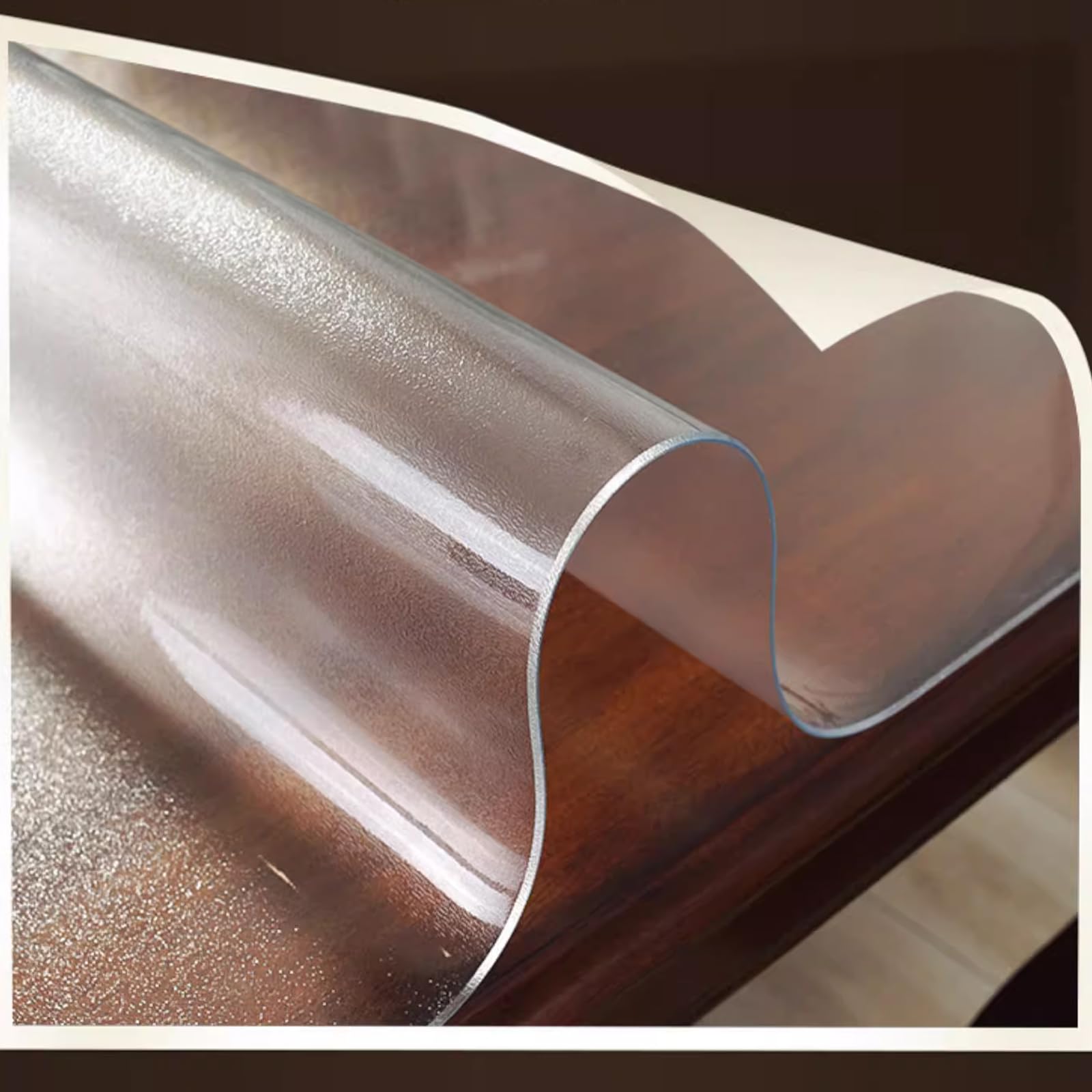 Protector de mesa transparente de PVC de 1,5 mm de grosor, antibacteriano, inodoro, fácil de limpiar, cubierta de plástico para mesa de comedor (80 x 130 cm), duradero, impermeable, resistente a los