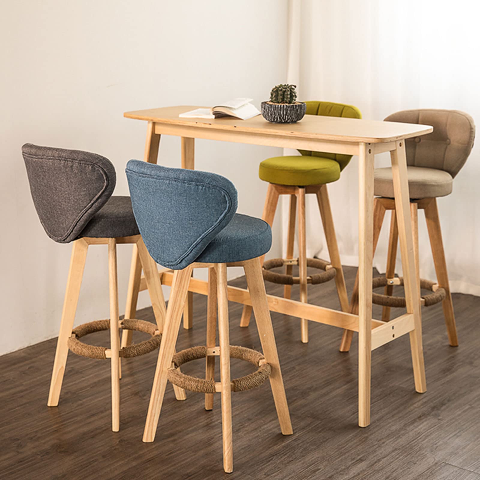 Buy Wood Kitchen Bar Stools,Breakfast Counter Chairs,Adjustable