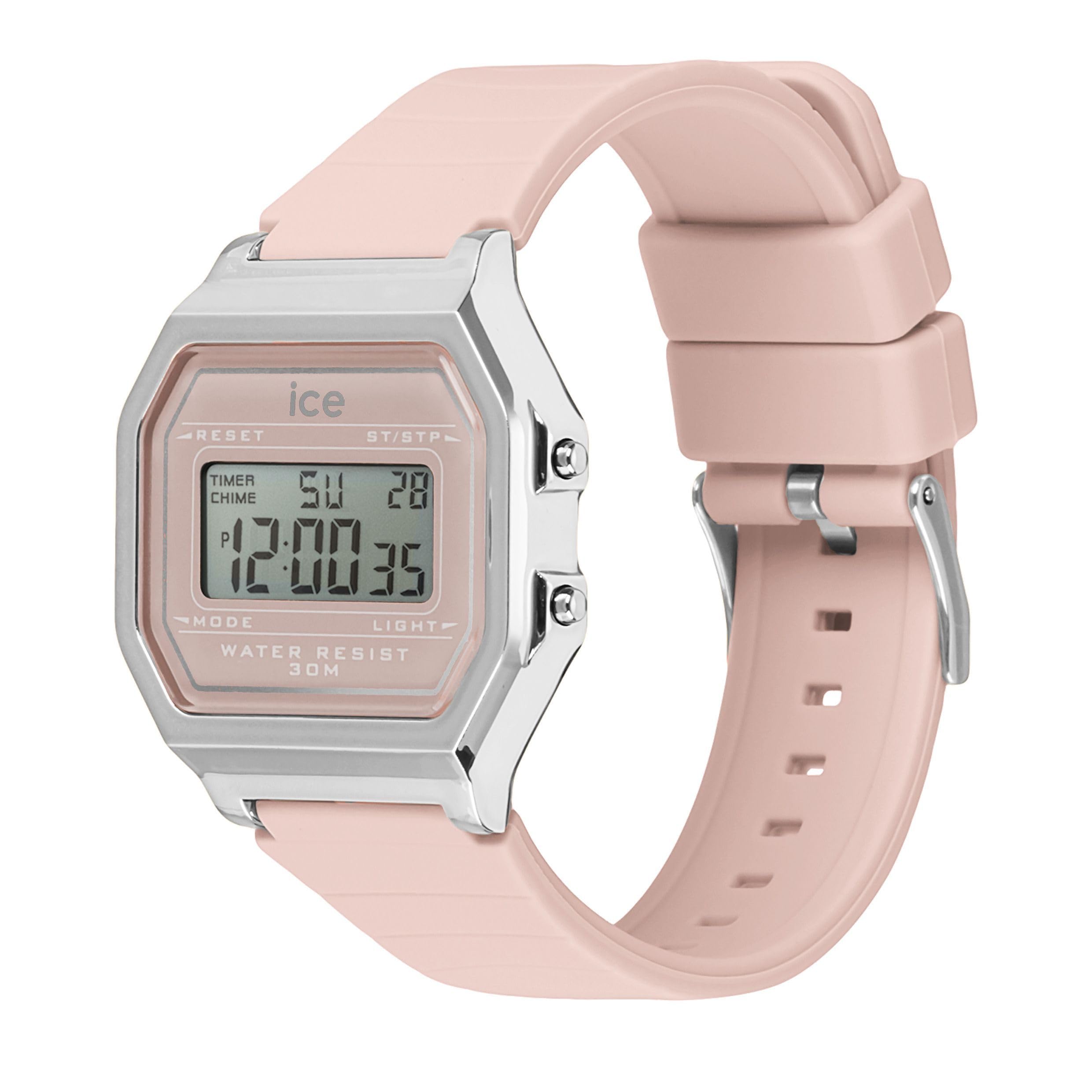 ICE-WATCH - Electronic Watch Ice Digit Retro - Quartz Uhrwerk - Gehäusebreite: 32 mm - Kunststoff - Babyatoutprix - Pinks Silver S - 3 ATM