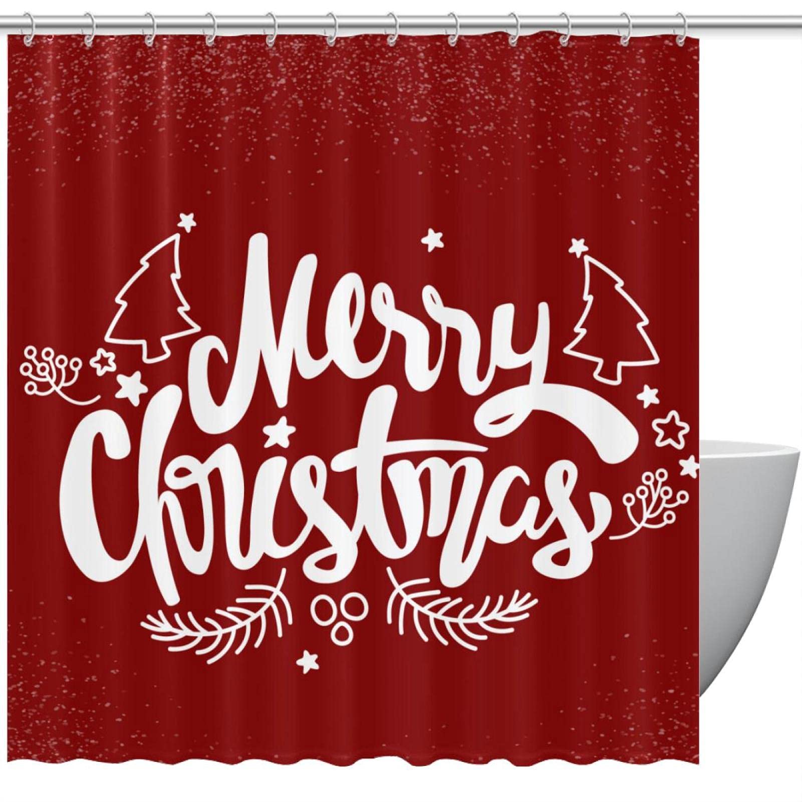Tenda da doccia con scritta Merry Christmas, decorazione per il
