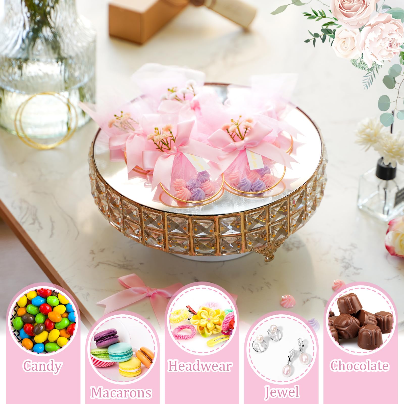 CPEGHDVM 50 Stück 15 x 6,9 cm Hochzeitsgeschenktüten DIY Hochzeit Süßigkeiten Gastgeschenke Beutel Hochzeitsgeschenke für Gäste für Hochzeit Brautparty Babyparty Geburtstag Party Dekoration (Rosa)