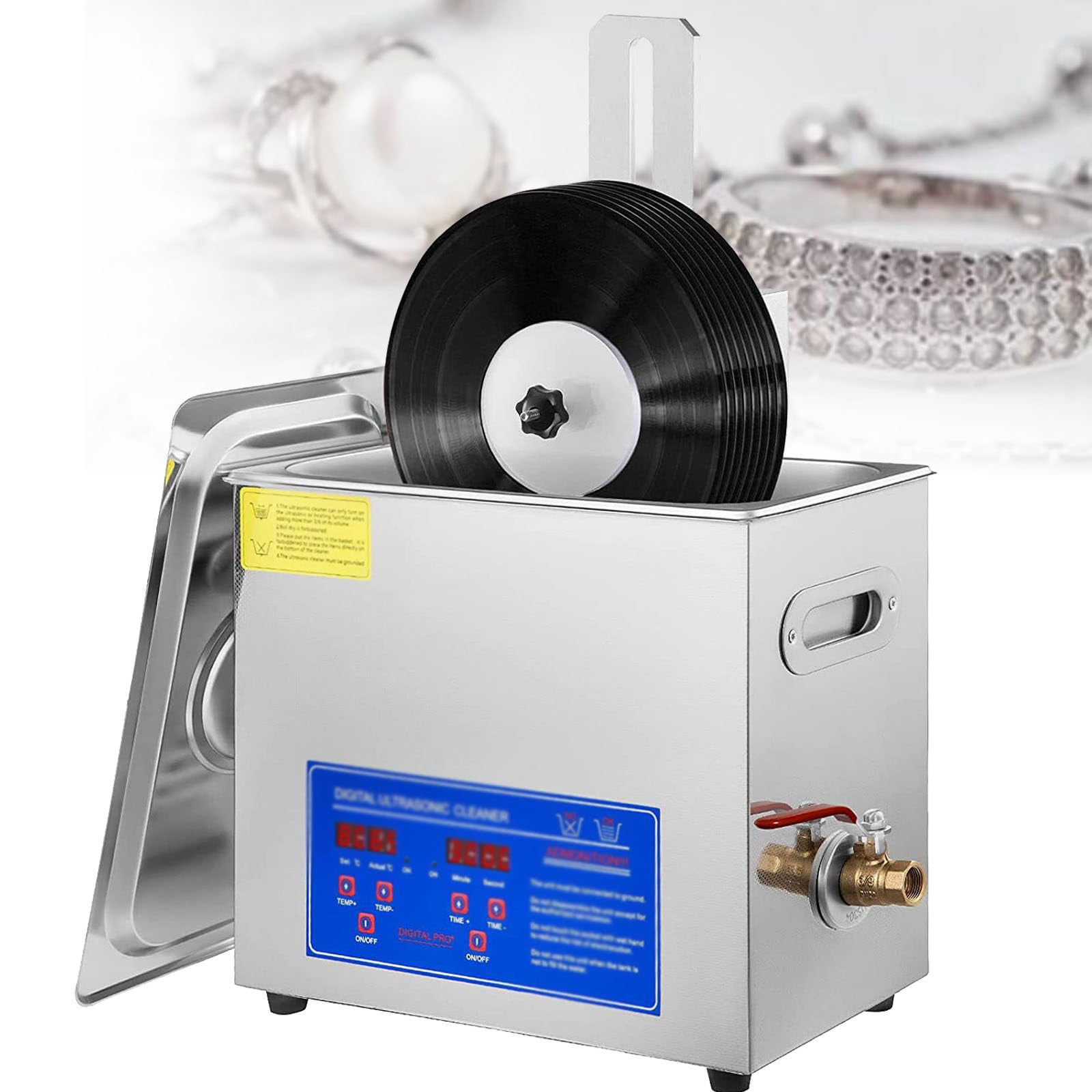 Ultradźwiękowe urządzenie czyszczące,profesjonalny cyfrowy ultradźwiękowy czyszczenie,6,5L Ultrasonic Record Cleaning Maszyna do domu do domu