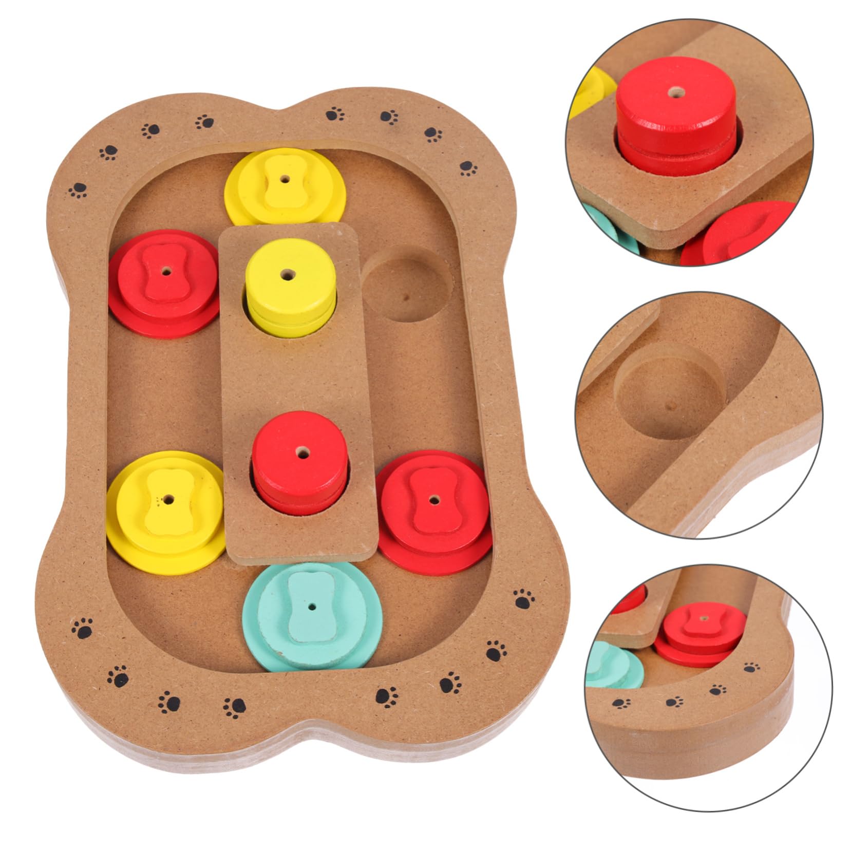 Toyvian Hundespielzeug Holz Knochenform Langsame Fütterung Intelligenzspielzeug Welpen Fressautomat