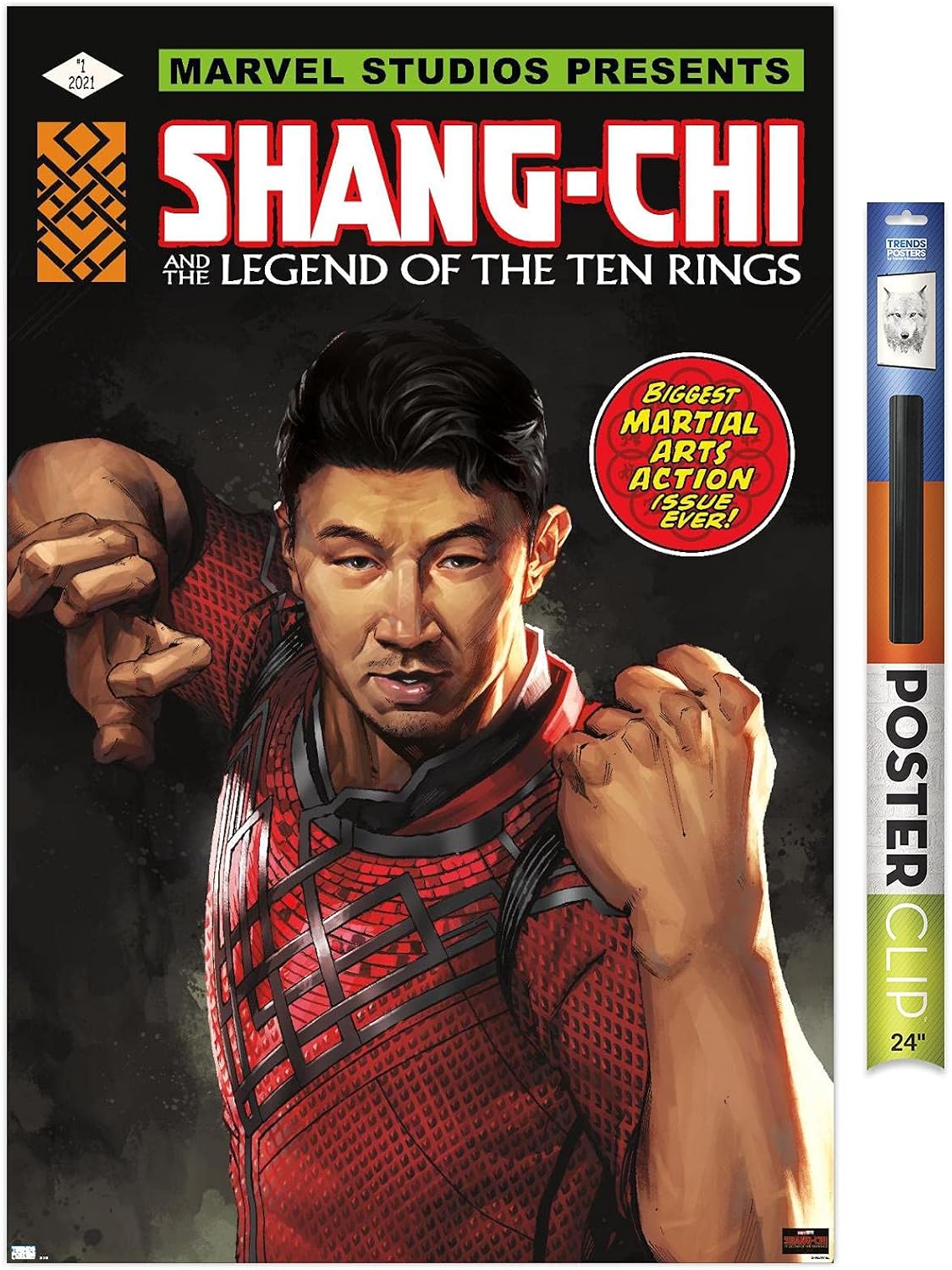 Marvel Shang-Chi and the Legend of the Ten Rings - Action Issue Wall Poster, 34L" x 22.4W", Premium Unframed Version