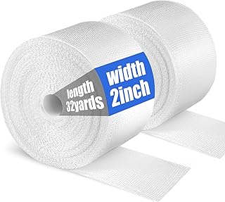 Fiberglass Cloth Tape, 6 oz, 2" Wide by 65.6 yd, Fiberglass Cloth Roll Non Adhesive Woven Fiberglass Insulation Tape Fiberglass Fabric for Repair Reinforced , Joint, Seams, Molding