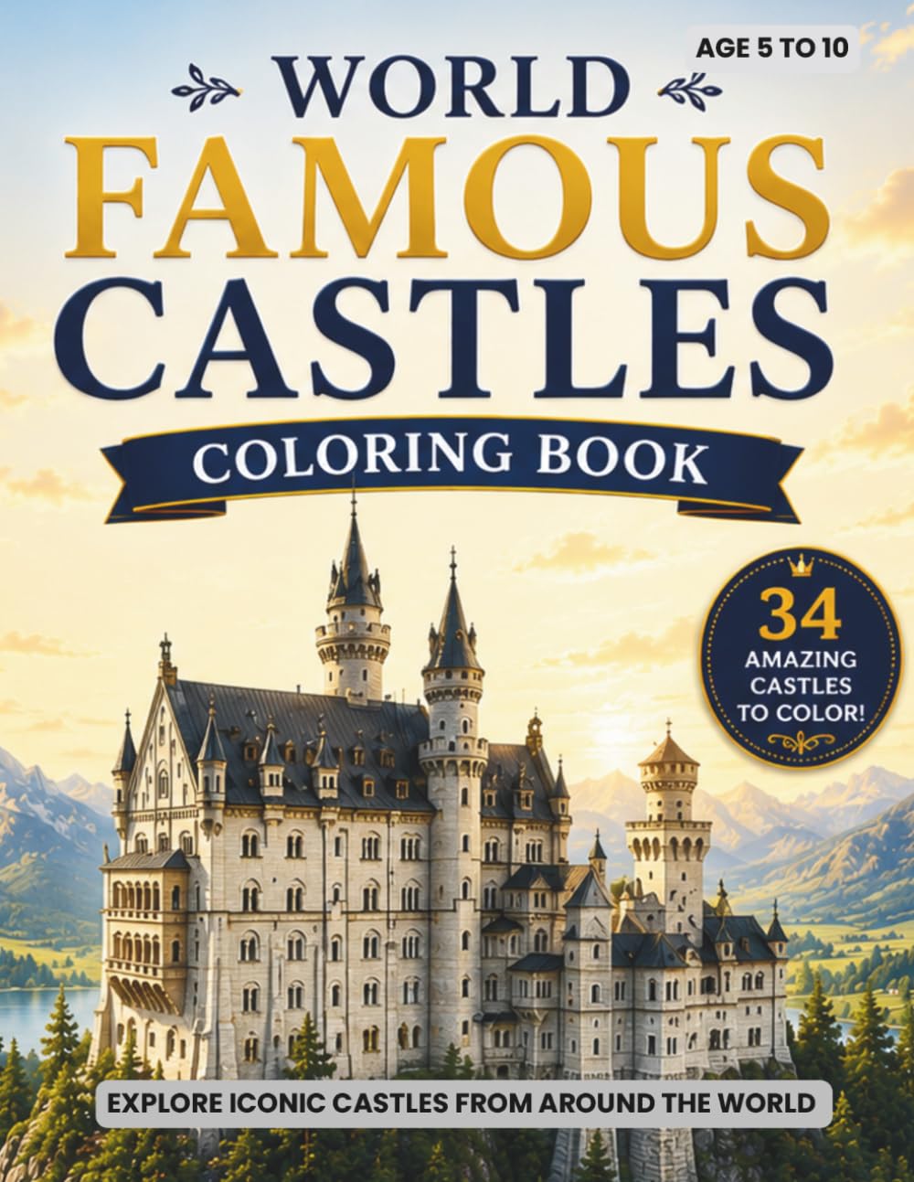 World Famous Castles Coloring Book: Explore, Color & Discover Famous Castles from Around the World