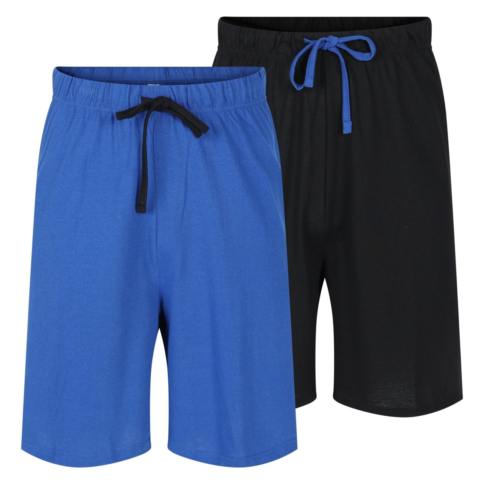 North East Mens 2 Pack Pyjama Shorts Plus Size Sleep PJ Lounge Night Wear 3XL to 6XL New (6XL- Cob/Blk)