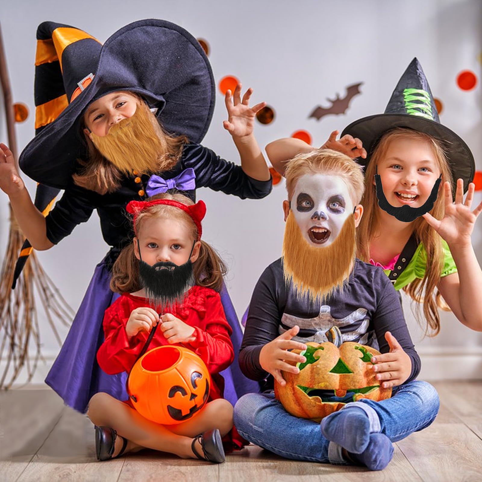 4 Barbe Finte Autoadesive - Barba Finta Realistica Per Costumi | Halloween E Cosplay | Facile Da Applicare - Foto 5