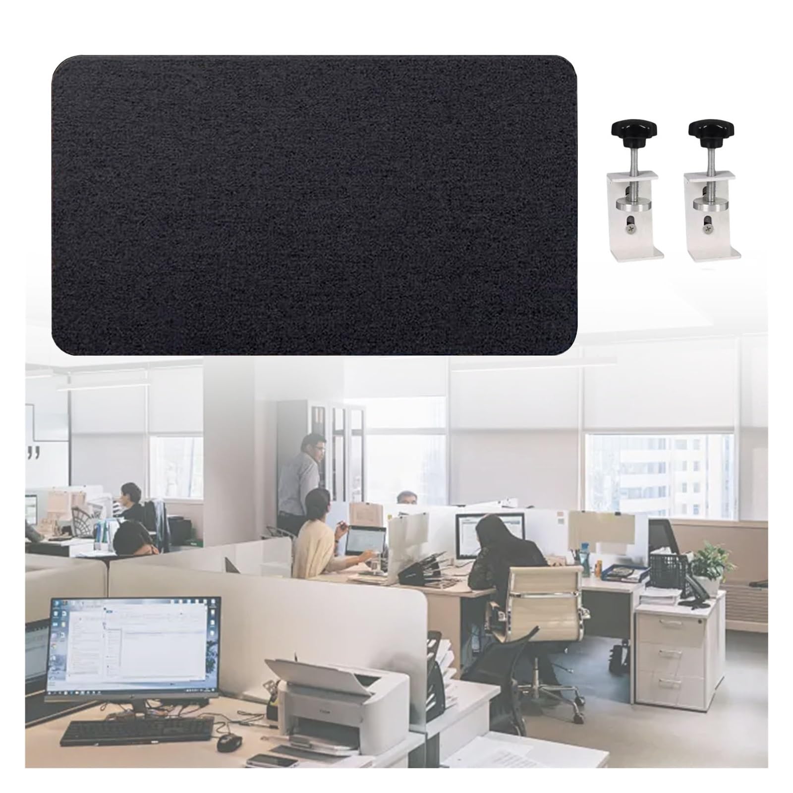 KLGFBDC Office Desk Privacy Screen for Cubicles, Soundproof Under Desk Panel & Divider to Reduce Noise and Visual Distractions