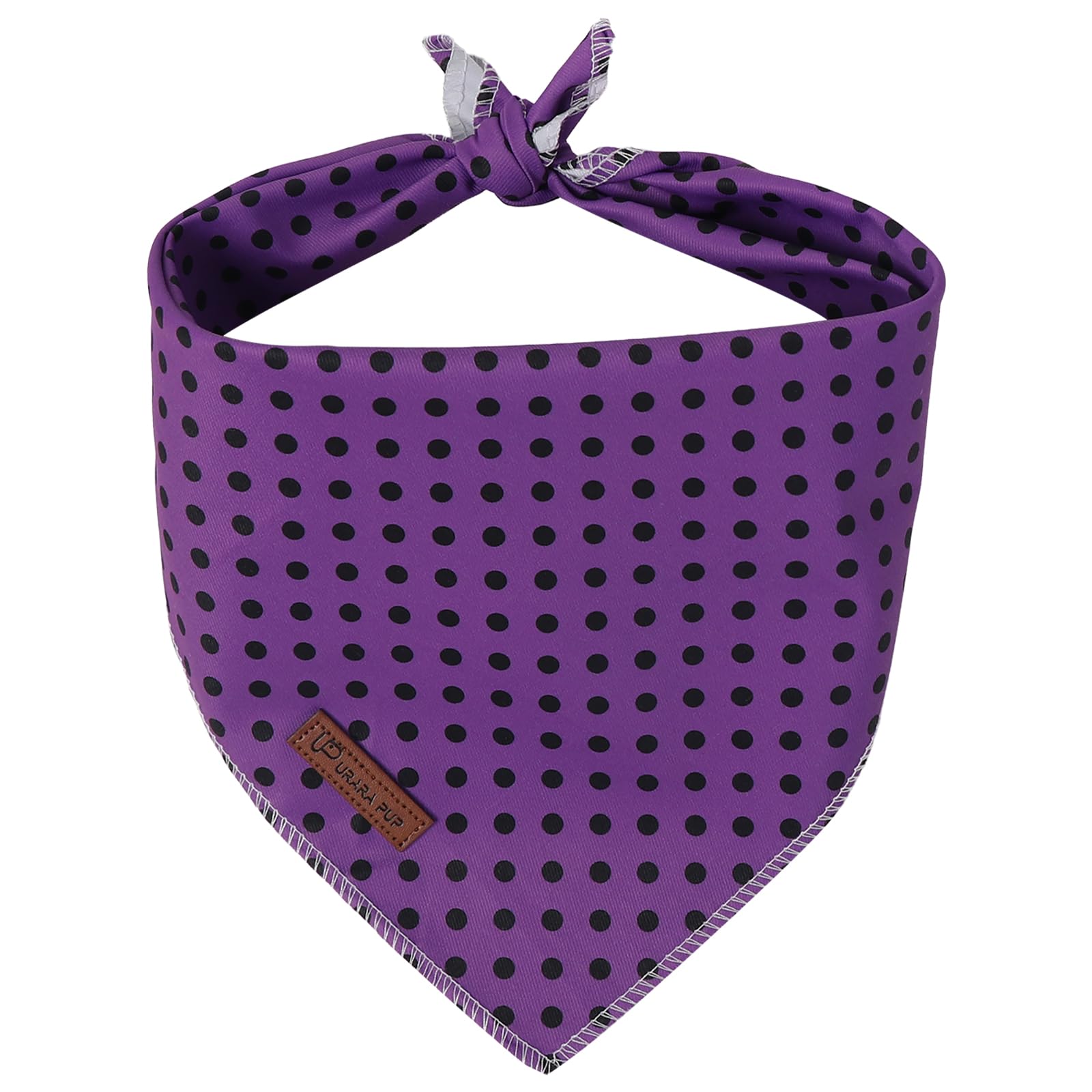 Lavender Polka Dog Bandana, UP URARA PUP Purple Dots Puppy Bandana for Small,Medium Dog, Comfortable Cotton Triangle Bid Scarf Dog, Pet Kerchief for Girl Boy Dogs or Cats