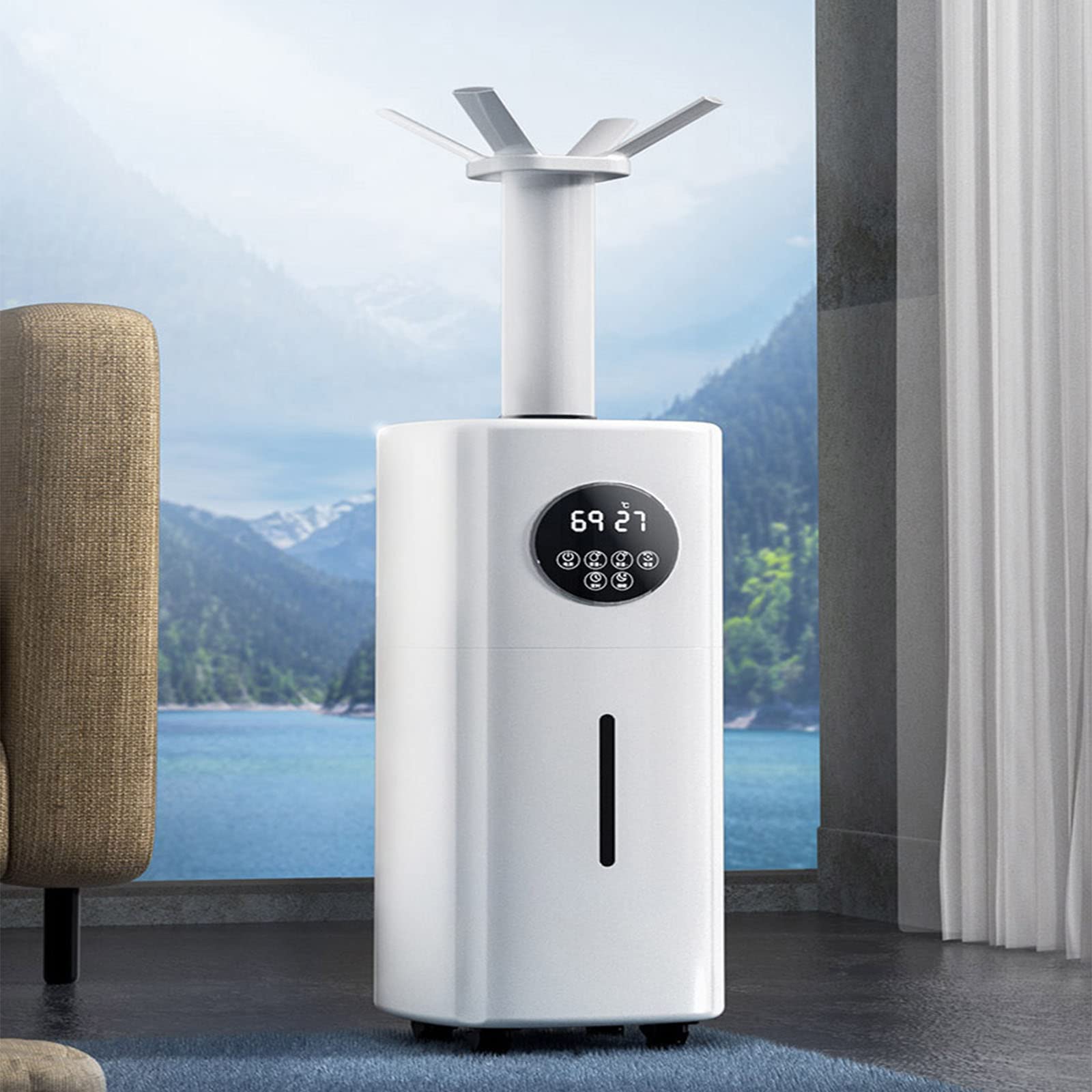 Humidificador Humidificador de Vapor de 21 L Humidificador de Aire Humidificador silencioso, Humidificador de Aterrizaje de Gran Capacidad Apagado automático sin Agua